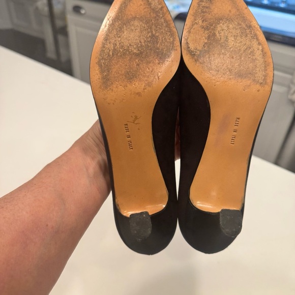 Salvatore Ferragamo Italy Women’s Navy Blue Satin Heels Size 9 Excellent! - Picture 9 of 14